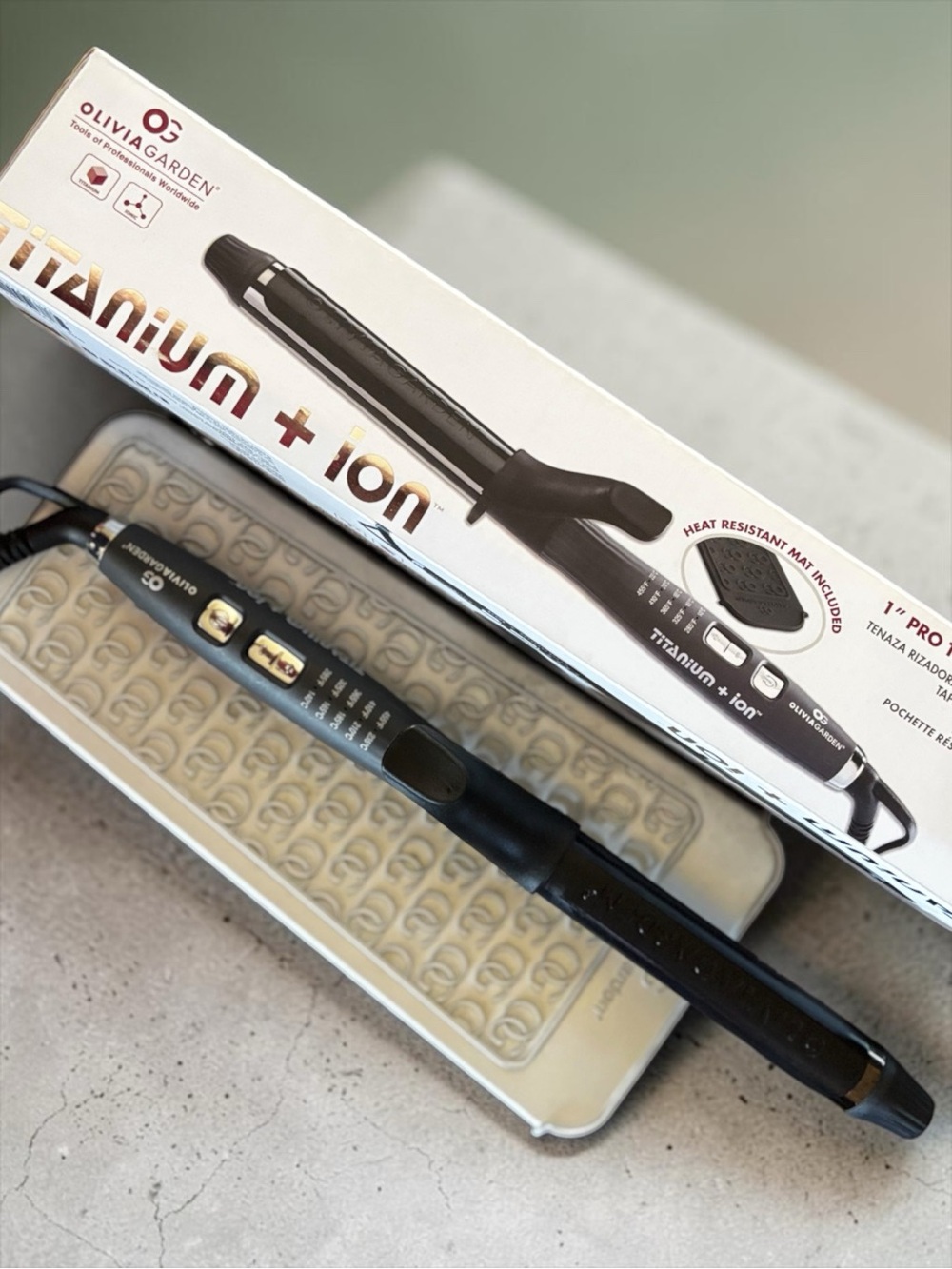OLIVIA GARDEN Titanium + lon Professional Curling Iron (1-inch barrel model)